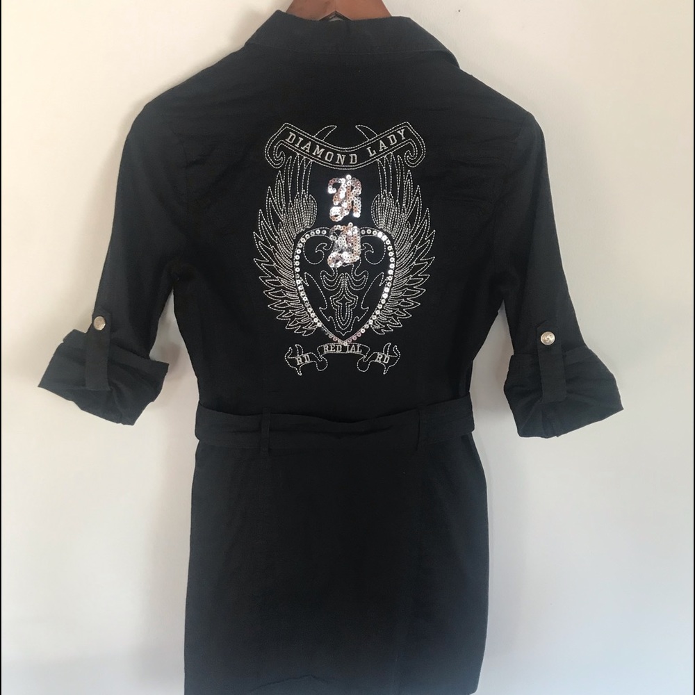 Fun cotton/ spandex  belted top